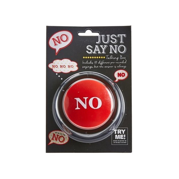 Just Say No Button Gag Gift - Picture 1 of 2